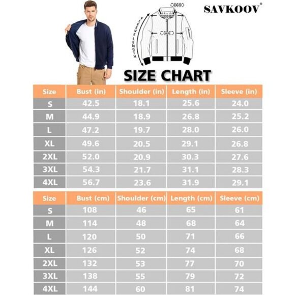 Mens Lightweight Jacket Casual Bomber Jacket Varsity Coat - Picture 6 of 7